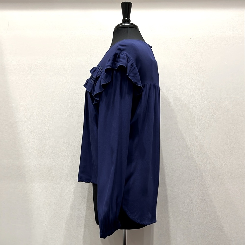 Dark Blue Ruffle LS - Picture 4 of 6
